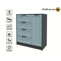 Тумба Тренд КТ-Т90 (Антрацит ЛДСП/ Океан ЛМДФ) Ш900 В1020 Г451